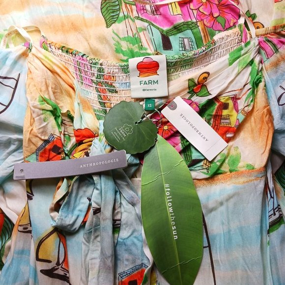 Anthropologie Farm Rio Leilani Off-The-Shoulder Midi Dress - Picture 7 of 10